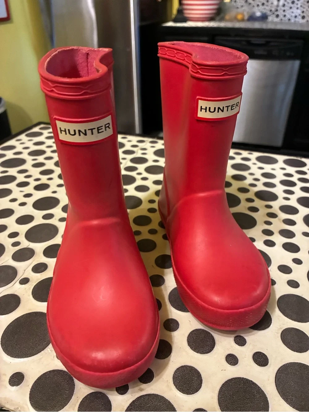 Red Hunter rain boots